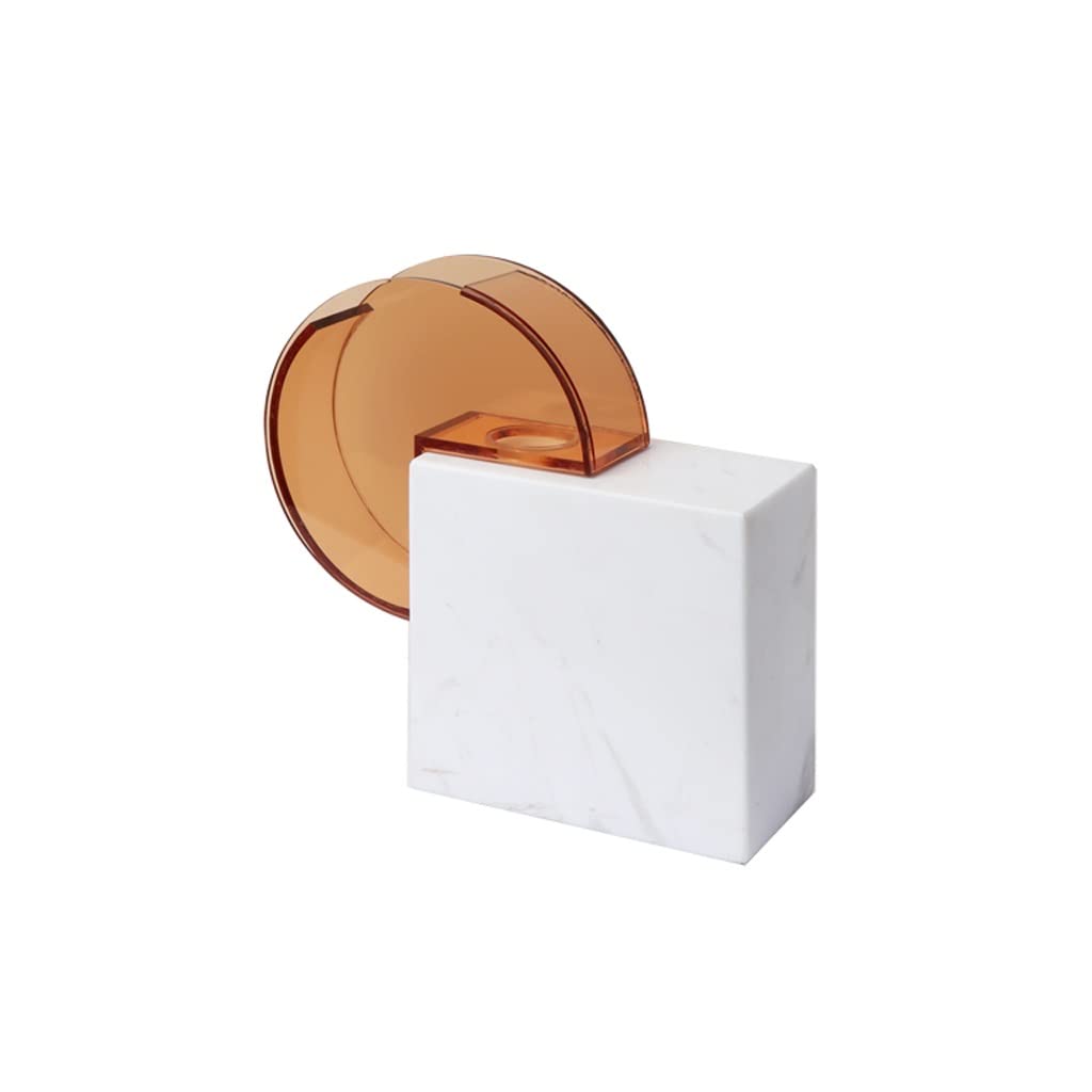 Vase en acrylique effet marbre 23cm pour meuble TV et salon moderne