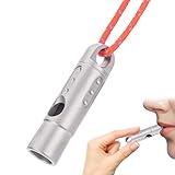 Muzrunq Emergency Survival Whistle Safety Whistles Titanium 120db EDC Train Whistle for Lifeguard, Dog Training, Hiking,Boating, Camping Sports.