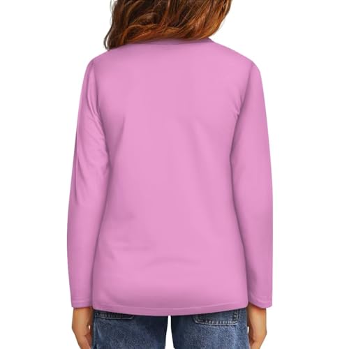 Image of Girls Long Sleeve T Shirt Cute Cartoon Crewneck Shirt for Kids 3-16Y Fall Winter Clothes