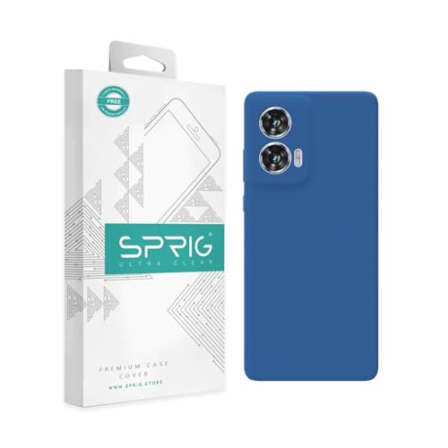 Image of SPRIG Compatible with Moto G96 Premium SilkTone Back Cover Drop Tested Shock Proof Mobile Case for Men, Women, Boys and Girls with Camera Protection (Navy Blue)