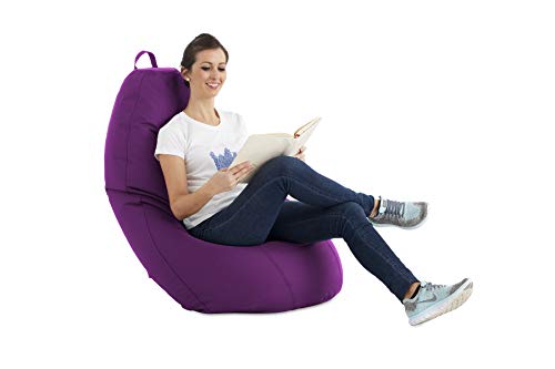 textil-home Puf - Puff Pera XL moldeable - 75x75x120 cm- Color Malva. Tejido PVC Alta Resistencia - Doble repunte - (Incluye Relleno Bolas Poliestireno).