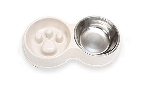 Ciotola doppia per cani , Basics Ciotola per cani in acciaio inossidabile Cat Kitten Puppy