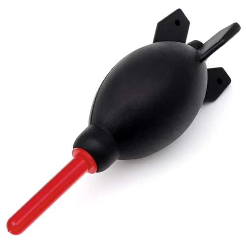 Brvlsoc Rocket-Style Rubber Air Blower Dust Cleaner for DSLR Camera, Lens, and Keyboard – Red Duster