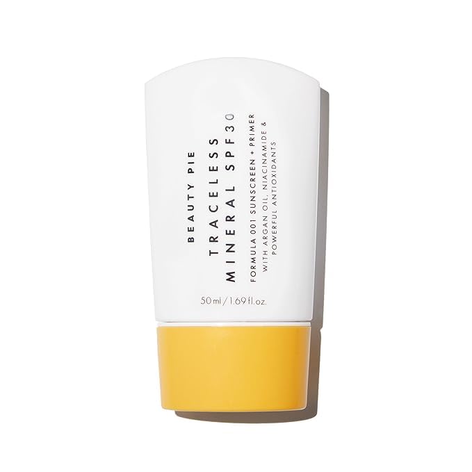 Beauty PieTraceless Mineral Sunscreen + Primer SPF 30, 1.69 fl oz (50 ml) – Invisible Mineral Protection with Niacinamide, Argan Oil & Antioxidants