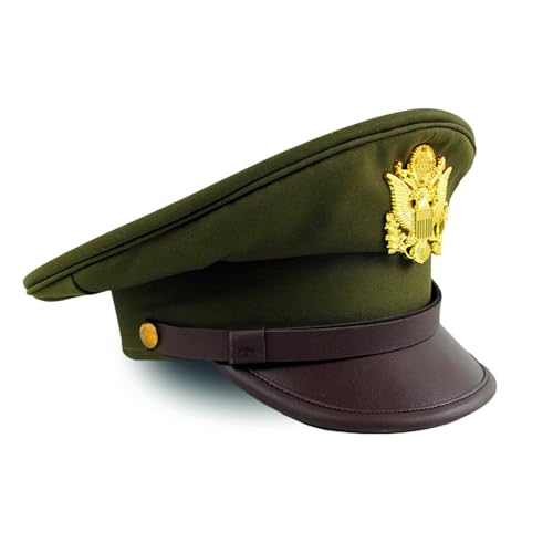 BYCDYBJBSM Men's Replica World War II US Large Brimmed Hat - Authentic Design for History Enthusiasts (7 3/8)