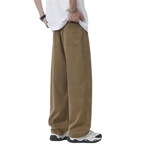 Men's Wide Leg Jeans Loose Straight Denim Pants Summer Thin Casual Elastic Waist High Street Trousers