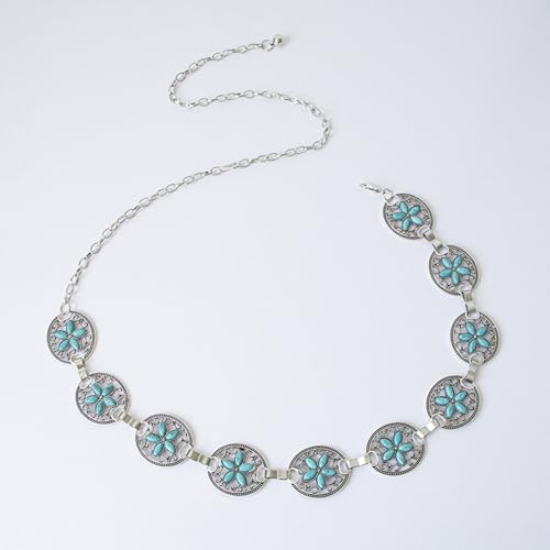 appuivbt Western Turquoises Chain Belt for Women Waist Chain Belt Belly Chain for Dress Body Chain Jewelry3