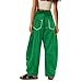 Barrel Sweatpants Women High Waisted Wide Leg Pants Drawstring Athletic Baggy Lounge Palazzo Trousers with Pockets Greens S