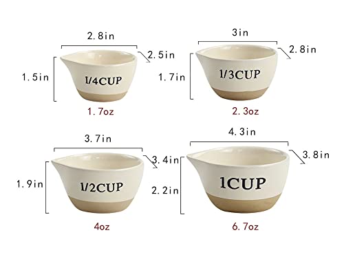 Set de 4 vasos medidores de cerámica miniatura 2
