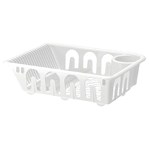 I-K-E-A FLUNDRA Plastic Dish Drainer, Cup Mug Cutlery Drying Rack White