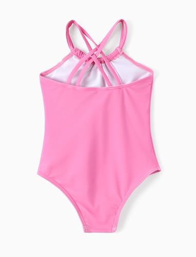 Image of My Litle Pony One Piece Swimsuit Pony Print Off-Shoulder Ruffle Summer Swimwear Beach Pool Kids, Pink, 2‑9 Years