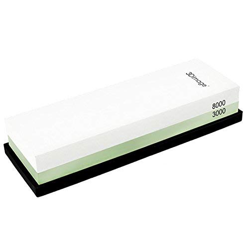 3Dimage Whetstone 2-IN-1 Sharpening Stone 3000/8000 Grit Whaterstone, Blade Guide Sharpener Stone,Rubber Stone Holder Included