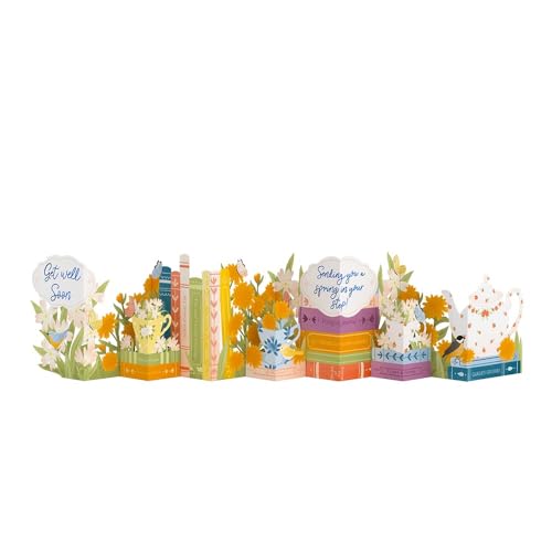 Lovepop CP5509 Books, Teacups And Flowers Get Well Loooooong Card For Him For Her, Get Well Soon. Sending You A Spring In Your Step cover