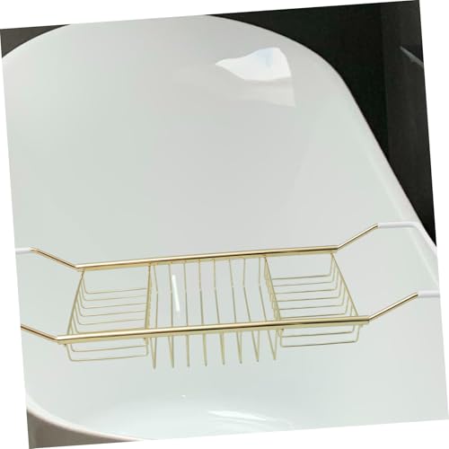 Estante extensible de acero inoxidable para bañera para evitar caídas de objetos 5