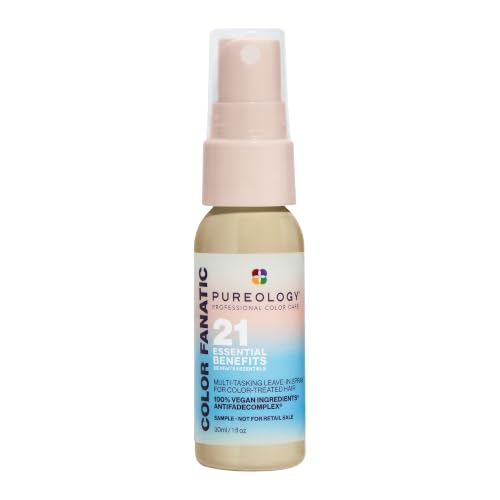 Pureology Color Fanatic Multi-Tasking Leave-In Spray 21 Benefits for All Hair Types Heat Protection Detangling & Frizz Control Infused with Coconut & Camellia Oils Color Safe Vegan 1 Fl Oz