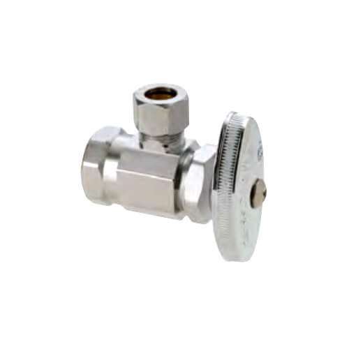 3/8" FIP x 1/2" OD Compression Multi-Turn Angle Stop Valve,(Chrome)
