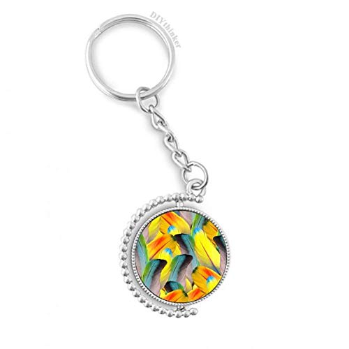 Llavero giratorio Pilgrim con anillo de flor de plumas colorida para colgar en bolsos