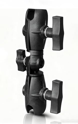 Image of Strg 1.5 inch Ball Double Socket Arm, 8.1 inch Length Double Socket Swivel Arm Powerful Clamp Compatible with RAM Mount 1.5 Inches /C Size / 38mm Ball Mounts