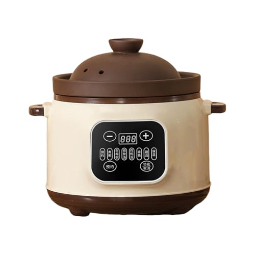 OXIZER 紫粘土電気シチュー鍋 自動調理鍋 大容量 1.8L/3.8L 電気シチューポット 予約機能付き 6つの煮込み機能 タイマー断熱 コンパクトな分割設計 お手入れ簡単 電気煮込み鍋 多機能 電気鍋 家庭用、一人暮らし、お粥、スープ煮、ギフトなどに