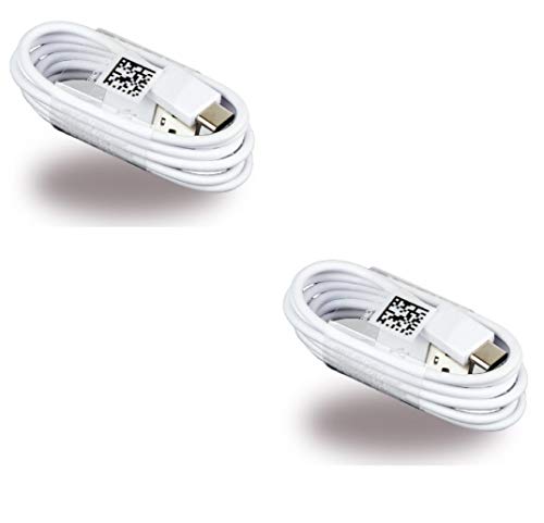 Two (2) OEM Samsung USB-C Data Charging Cables for Galaxy S8/S8+ - White EP-DN930CWE- Bulk Packaging