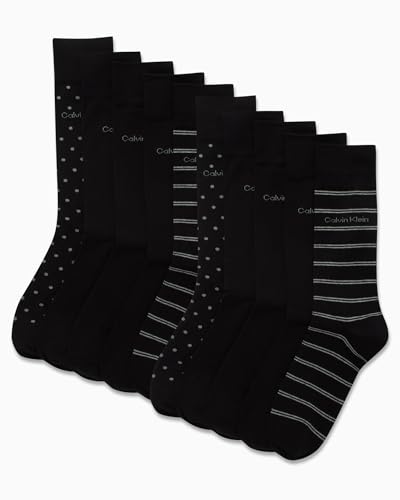 Calvin Klein Mens Dress Socks - 10 Pack Comfort Stretch Breathable Crew Socks for Men for Casual and Formal Wear (Size 7-12)2