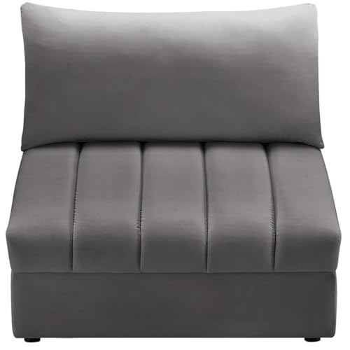 Sillón Modular Terciopelo Gris Sin Brazo miniatura 6
