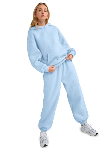 Image of AUTOMET Womens 2 Piece Lounge Sweatsuit Fall Fashion Matching Sweat Sets | Oversized Fall Hoodies & Baggy Jogger Sweatpants Fashion 2026 Outfits