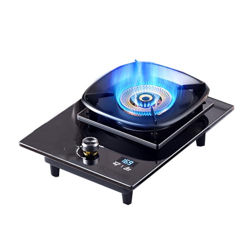 Estufa De Gas, Placa De Gas Portátil, Encendido Automático NG/GLP, Escritorio Y Cocina De Gas De Vidrio Templado Integrada De 5,2 Kw Con Protección Contra Fallos De Llama, For Acampar En Casa Al Aire(