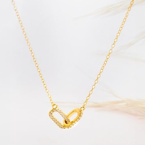 Image of Yellow Chimes Necklace for Women and Girls Fashion Golden Necklace for Women Western | Gold Plated Square Shaped Pendant Chain Necklace for Girls | Birthday Gift for Girls & Women