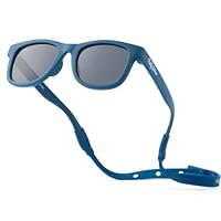 BABY SUNNIES Polarisierte Baby Sonnenbrille mit Riemen - 0-24 Monate, 100% UV-Schutz, Bruchsicher & Flexibel - Kinder Sonnenbrillen BPA Frei - Sonnenbrille Kleinkind - Marineblau