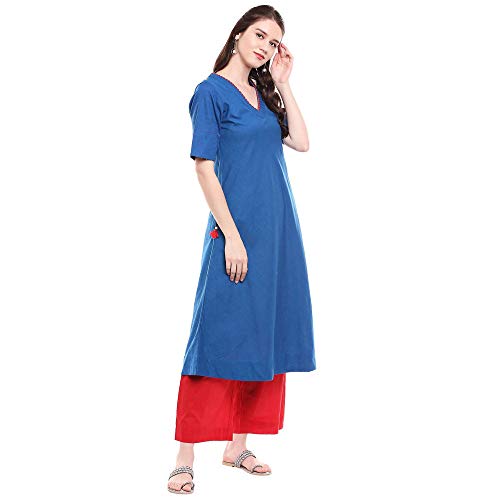 Image of BIBA Womens Solid Palazzo Pants
