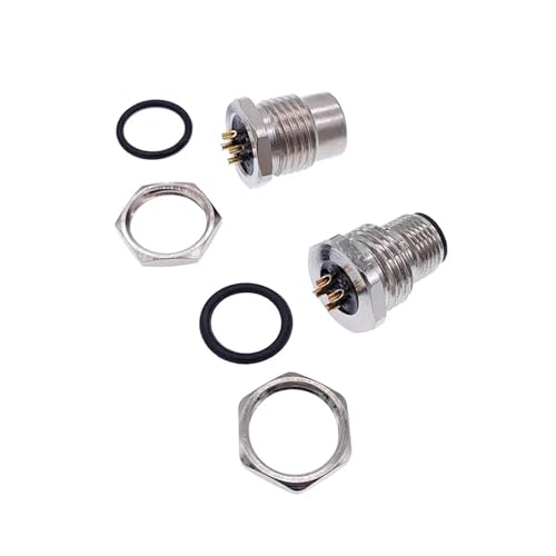 Conector M12 macho de 8 pines con tuerca frontal de brida M16 para sensores 6