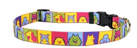 Image of Yellow Dog Design Pop Art Dogs Dog Collar - Size Extra Small 8 inch - 12 inch