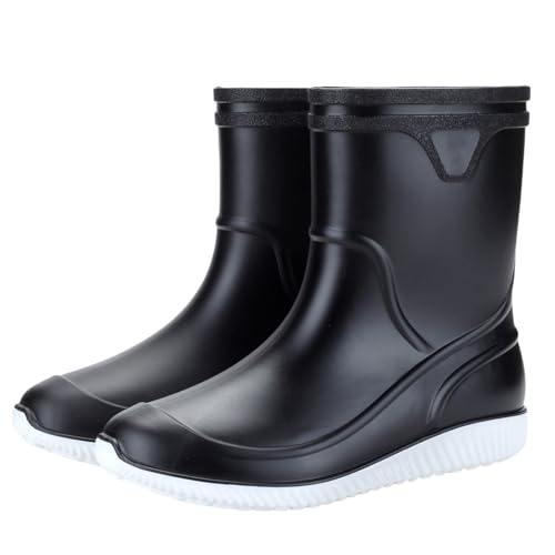 Botas de lluvia para hombre de tubo medio impermeables para exterior y cocina