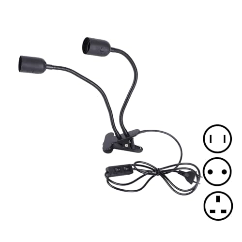 Portalámparas con clip ajustable E27 de mesa Marhynchus 100‑240V de dos cabezas para flexo de mesa