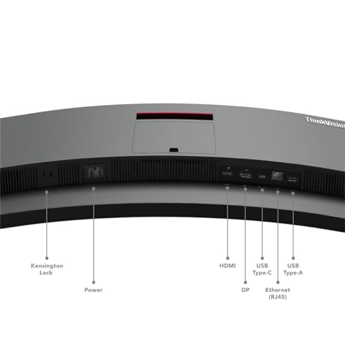 Image of Lenovo ThinkVision T34w-30 34 inch Class UW-QHD Curved Screen LED Monitor - 21:9 - Raven Black