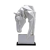 M --- 27.5 * 15.5 * 8 cm L Cheval Head Ornements Animal Résine Décoration Nordique Origami Origami Meufis de Salon Salon Decor Statuette (Color : Horse M)