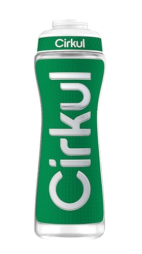 Cirkul 22oz. Green Plastic Grip Squeeze Water Bottle & Sport Lid, BPA-Free, Non-Slip Design for Gym, Biking & Sports