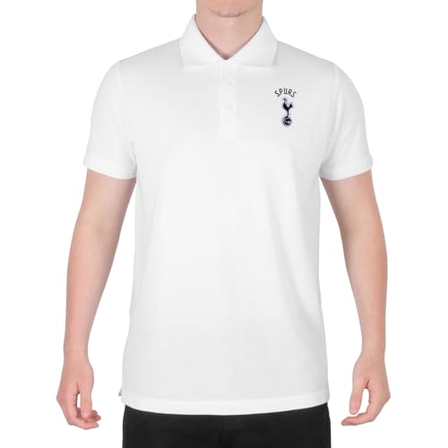 Tottenham Hotspur FC Official Gift Mens Single Crest Polo Shirt White XXL