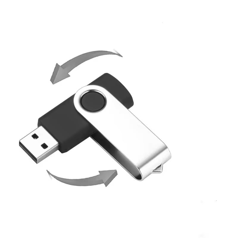 Image of CleverlyGifted 32GB | Swivel USB Flash Drive, Black and Silver, Portable Data Storage Device, 2.0, Speed Upto 10 mbps, 1 Pc