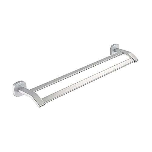 Porte-serviettes double barre en aluminium pour mur de salle de bain