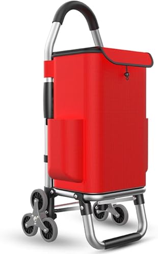 Carrito de la compra ligero plegable con marco de aleación de aluminio y ruedas grandes silenciosas, con una bolsa impermeable desmontable, capacidad de 50 litros