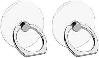 VOVIGGOL Transparent Phone Ring Holder Stand 2 Pcs, 360° Rotation Cell Phone Ring Holder Mobile Finger Kickstand Hand Phone Grip for iPhone, Clear Phone Ring for Phone Case (Round)