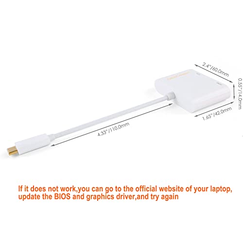 Image of USB C to HDMI + VGA, CableCreation [2-Pack] Type C (Thunderbolt 3 Compatible) to HDMI 4K + VGA Adapter, Compatible with MacBook Pro 2016 /2017 /2018,MacBook Air /iPad Pro 2018 /XPS 13 /Yoga 910,White