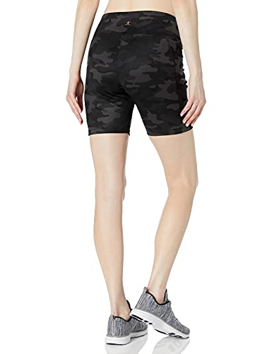 Danskin Women's Bike Short With Side Pocket, Black Salt Camo, Small #TOP1