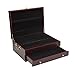 Wallace Flatware Storage Chest with Felt Lining and Drawer, Dark Walnut Finish, 15 Inch Wooden Silverware Organizer for Elegant Storage