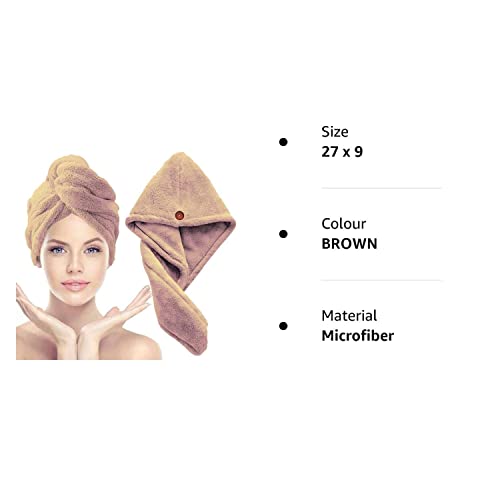 Image of Microfiber Hair Towel Wrap Absorbent Towel Hair-Drying Bathrobe Magic Hair Warp Towel Super Quick-Drying Microfiber Soft Bath Towel Hair Dry Cap Salon Towel (Light Green)
