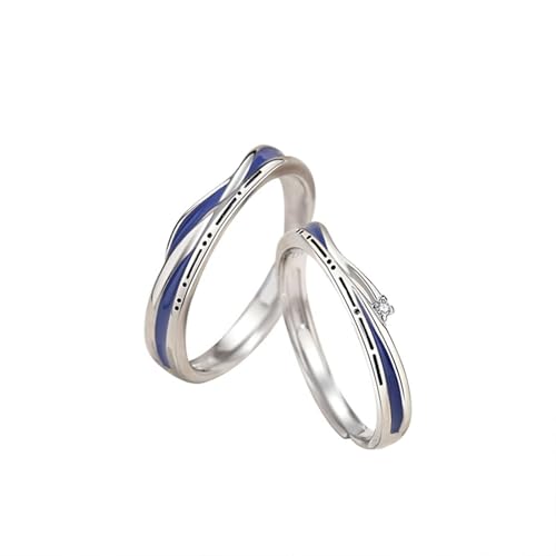 Bague fiançailles couple argent 925 éclatant et zircone cubique haut de gamme