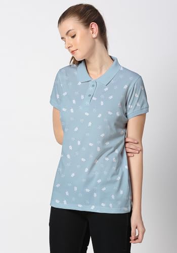 Image of Wear Your Opinion Women's All Over Printed Polo Collar Neck T-Shirt
