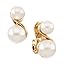 Pendientes con clip en tono dorado y perlas sintéticas Pendientes con clip en tono dorado y perlas sintéticas